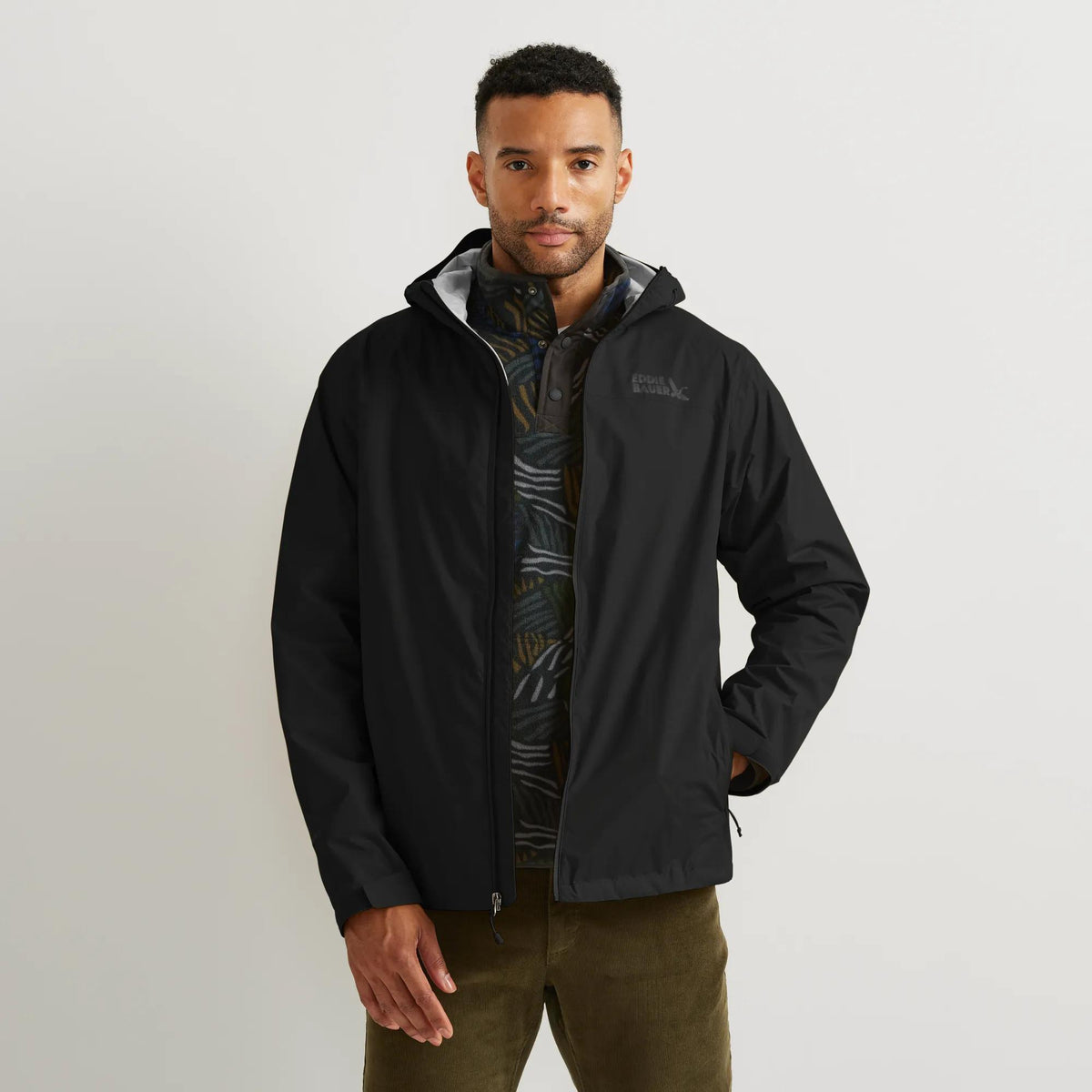 Men's RipPac® Pro Waterproof Hooded Rain Jacket-Black-Regular-8