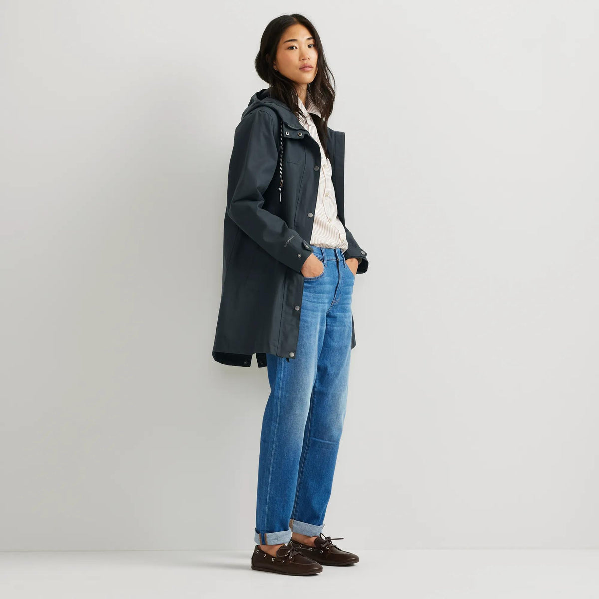 Women's Charly Waterproof Hooded Rain Parka-Storm-Regular-12