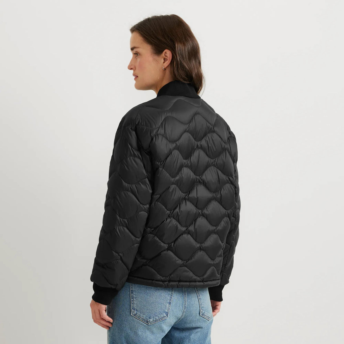 Women's Shaw Down Bomber Jacket-Black-Regular-16