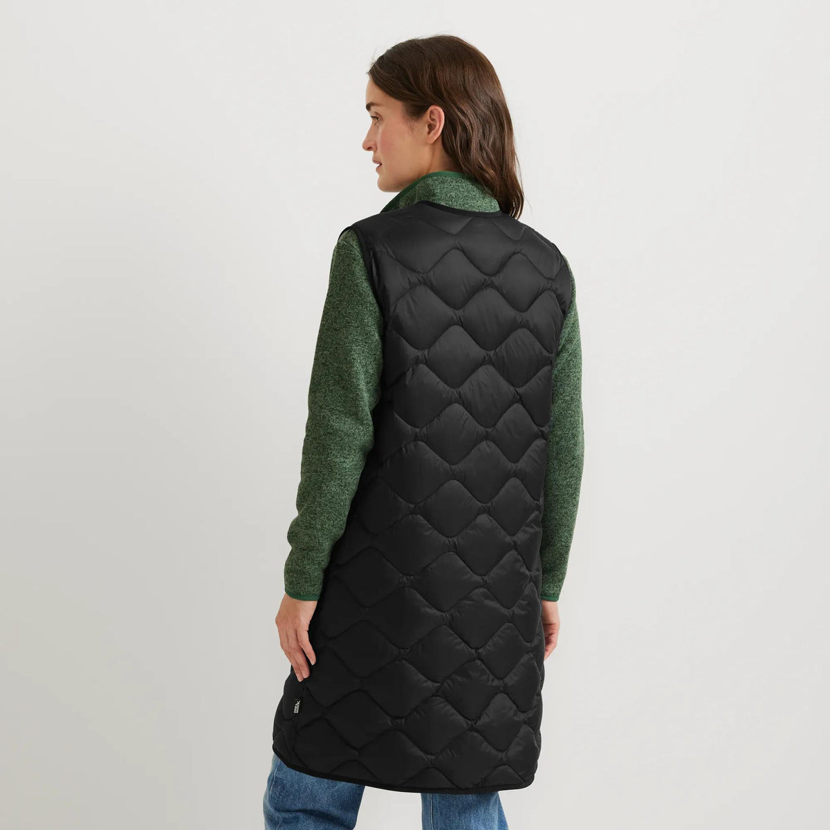 Women's Shaw Long Down Vest-Black-Regular-6