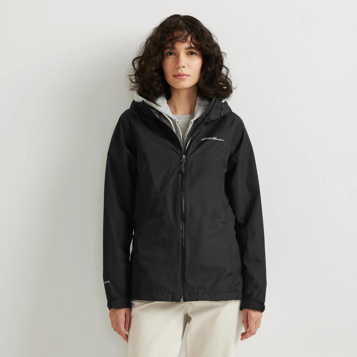 Women's RipPac® Pro Waterproof Hooded Rain Jacket-Black-Regular-6