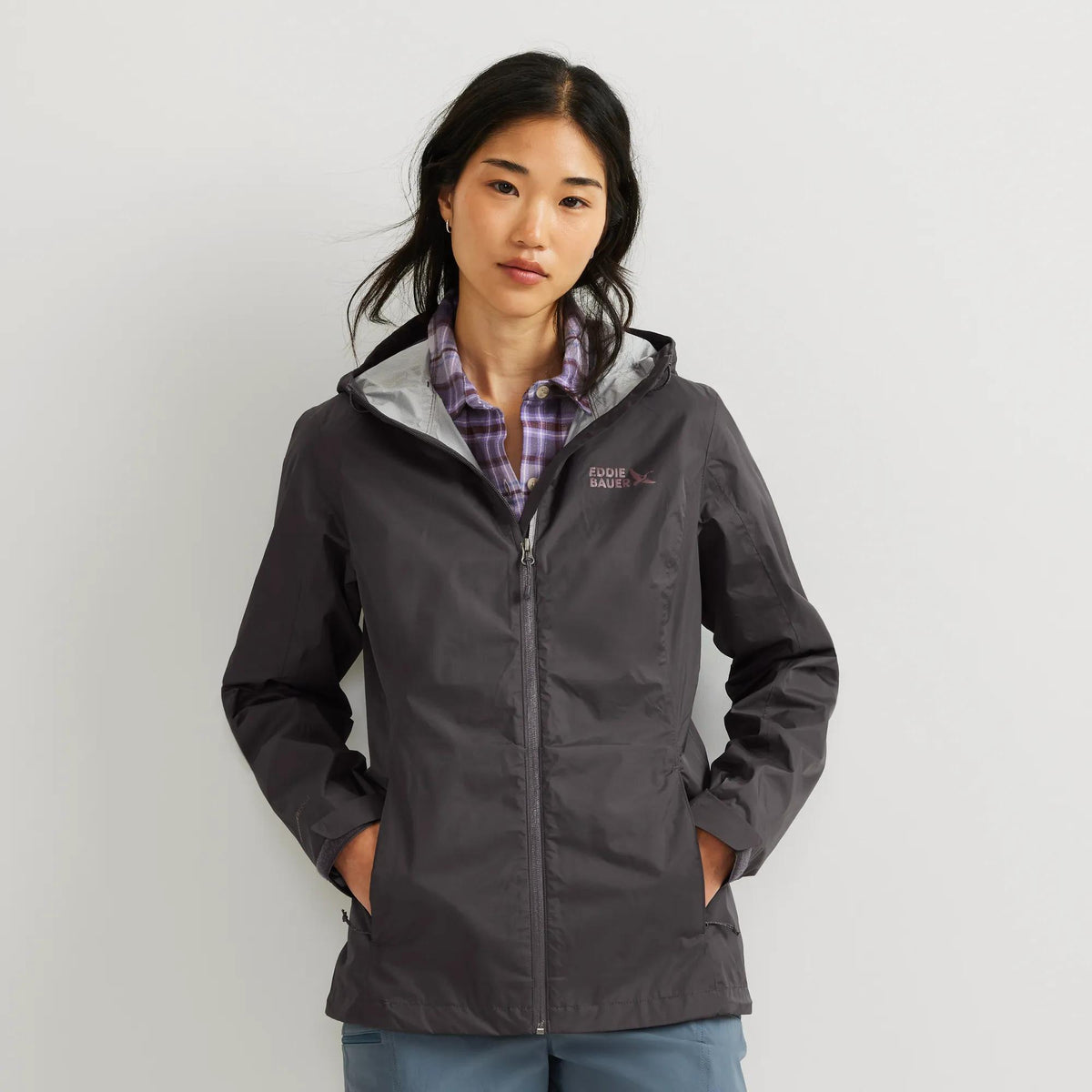 Women's RipPac® Pro Waterproof Hooded Rain Jacket-Aubergine-Regular-7
