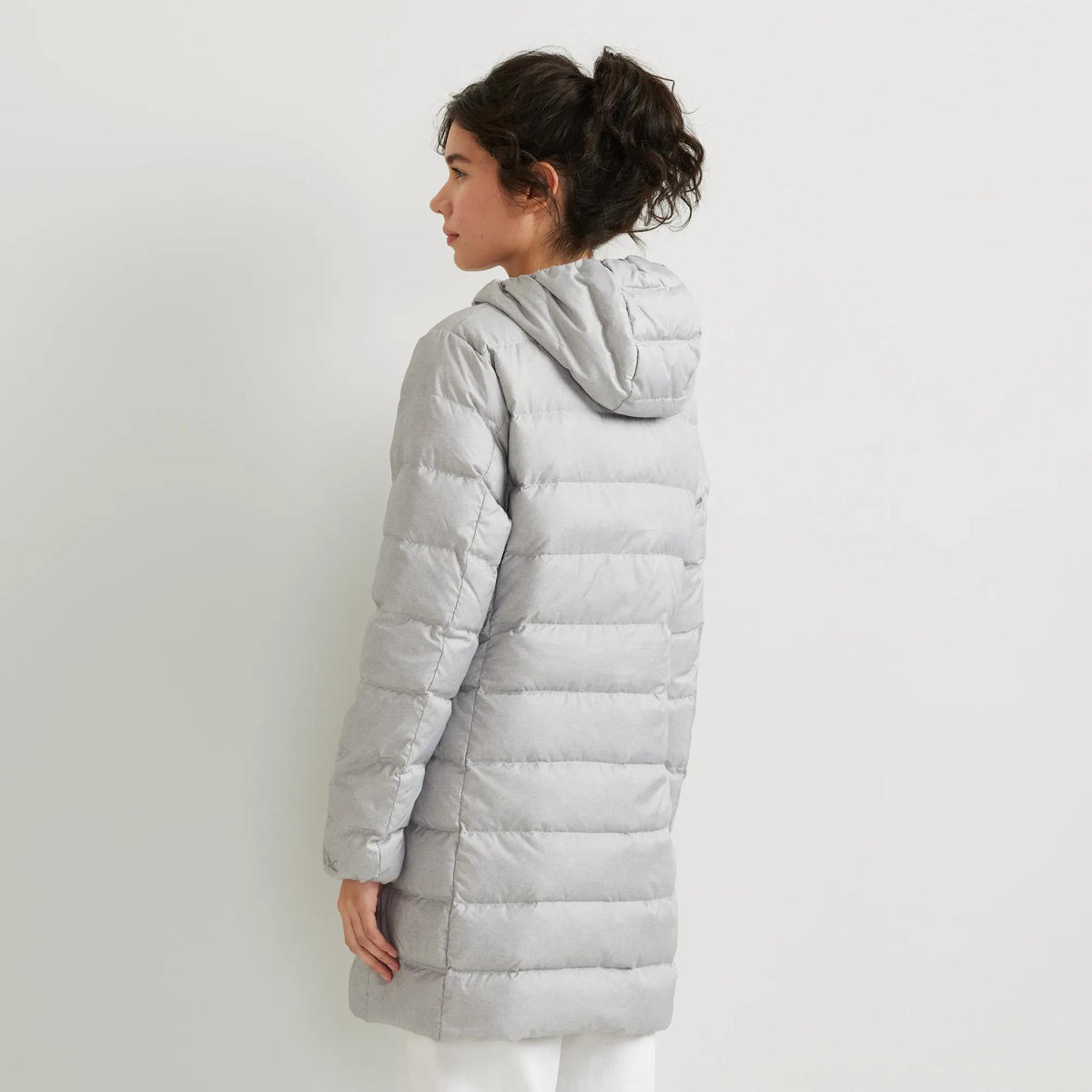 Women's CirrusLite Down Hooded Parka-Lt Htr Gray-Regular-5