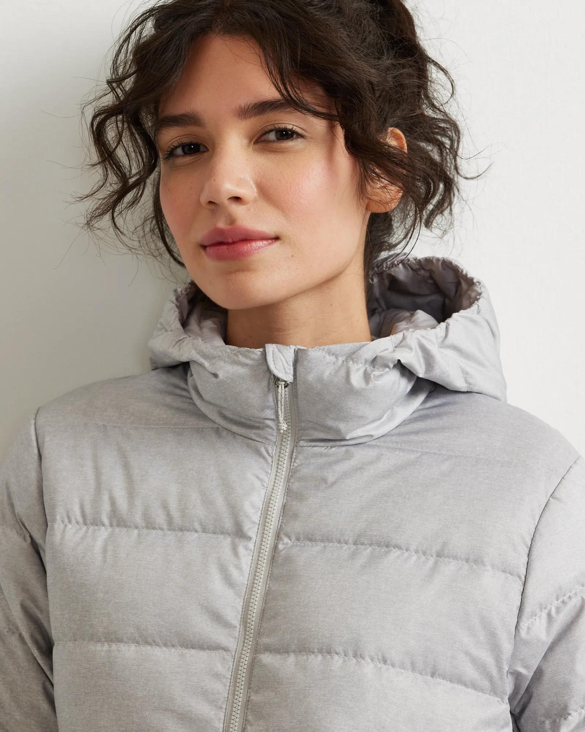 Women's CirrusLite Down Hooded Parka-Lt Htr Gray-Regular-8