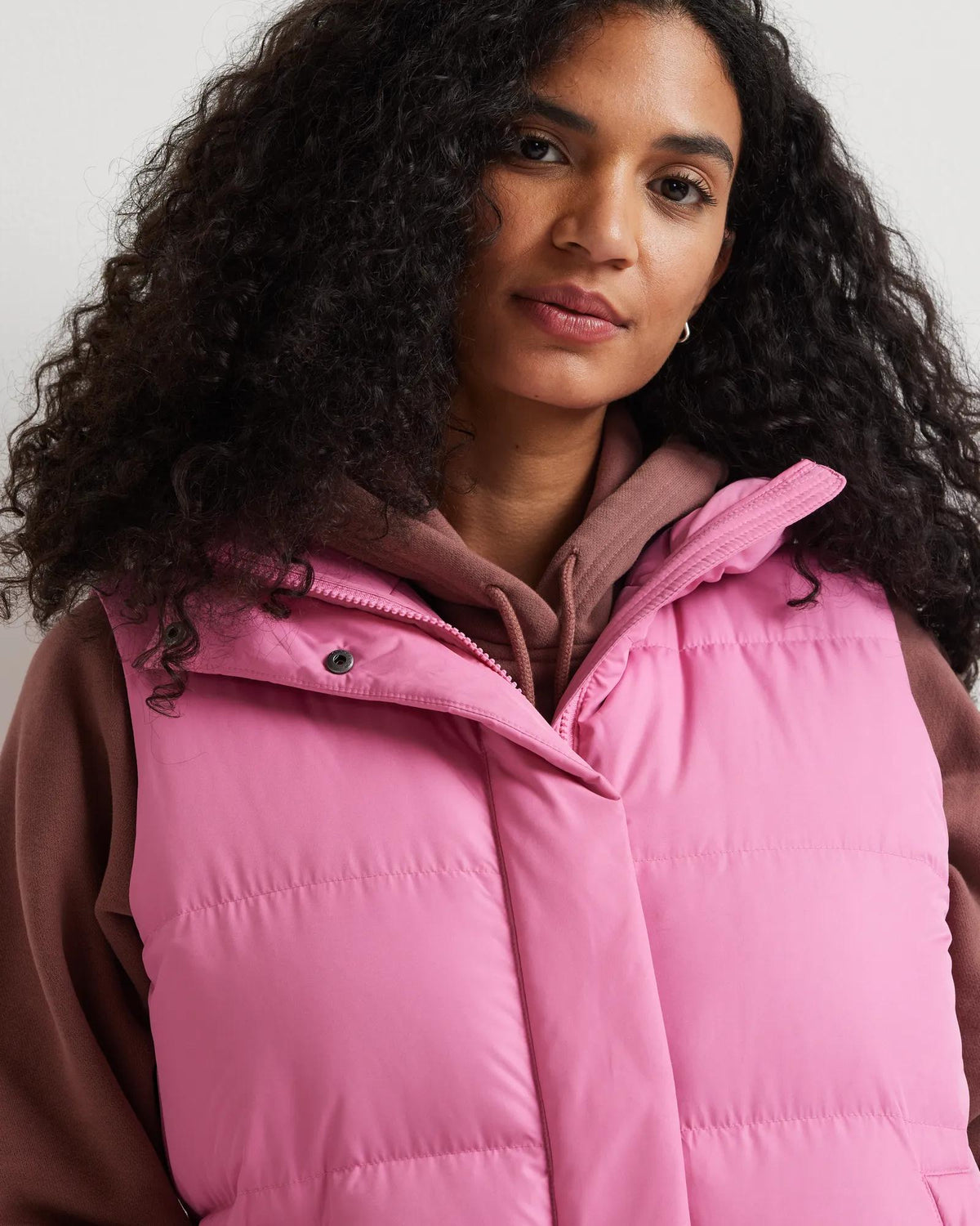 Women's Ketchum Short Down Hooded Vest-Deep Pink-Regular-17