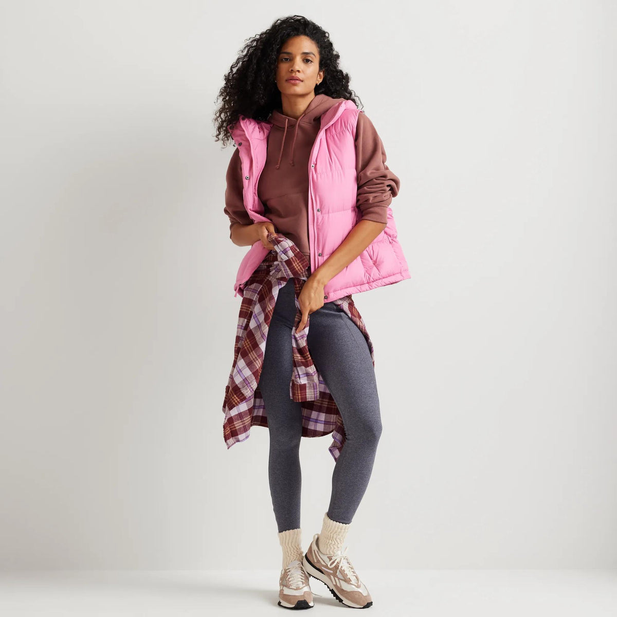 Women's Ketchum Short Down Hooded Vest-Deep Pink-Regular-5