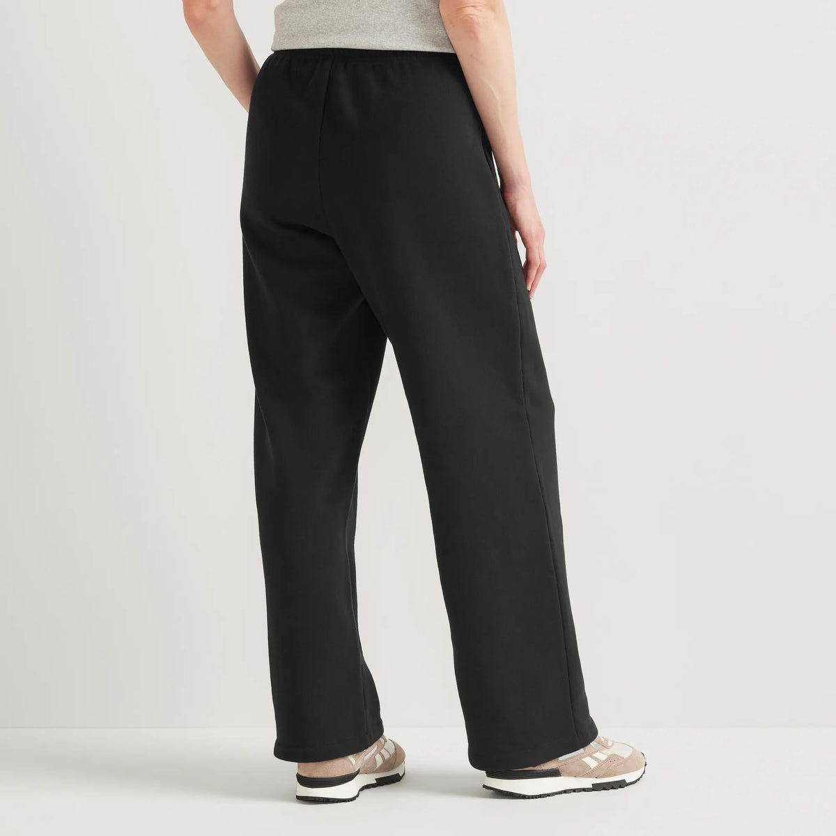 Women's Vintage Soft Relaxed Fit Wide Leg Sweatpants-Black-Regular-1