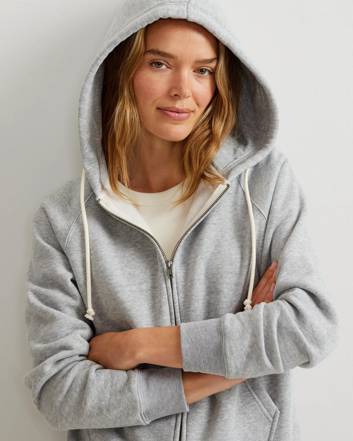 Women's Vintage Soft Full-Zip Hoodie-Htr Gray-Regular-2