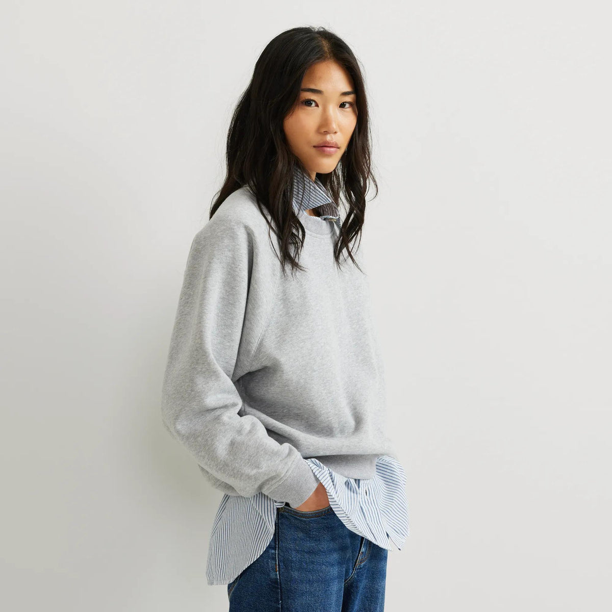 Women's Vintage Soft Crew Sweatshirt-Htr Gray-Regular-7