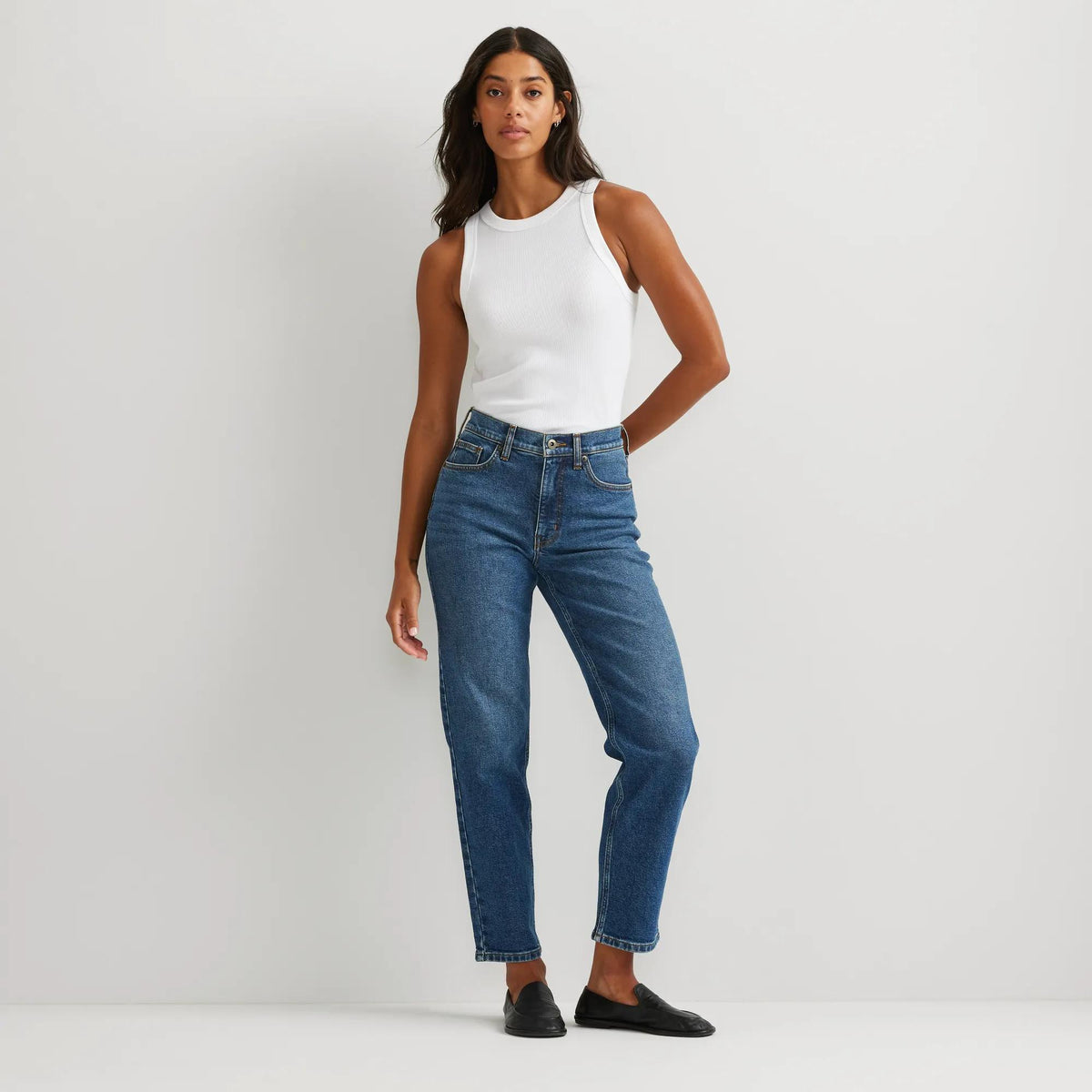 Women's Authentic High-Rise Straight Leg Jeans-Indigo Blue-Regular-17