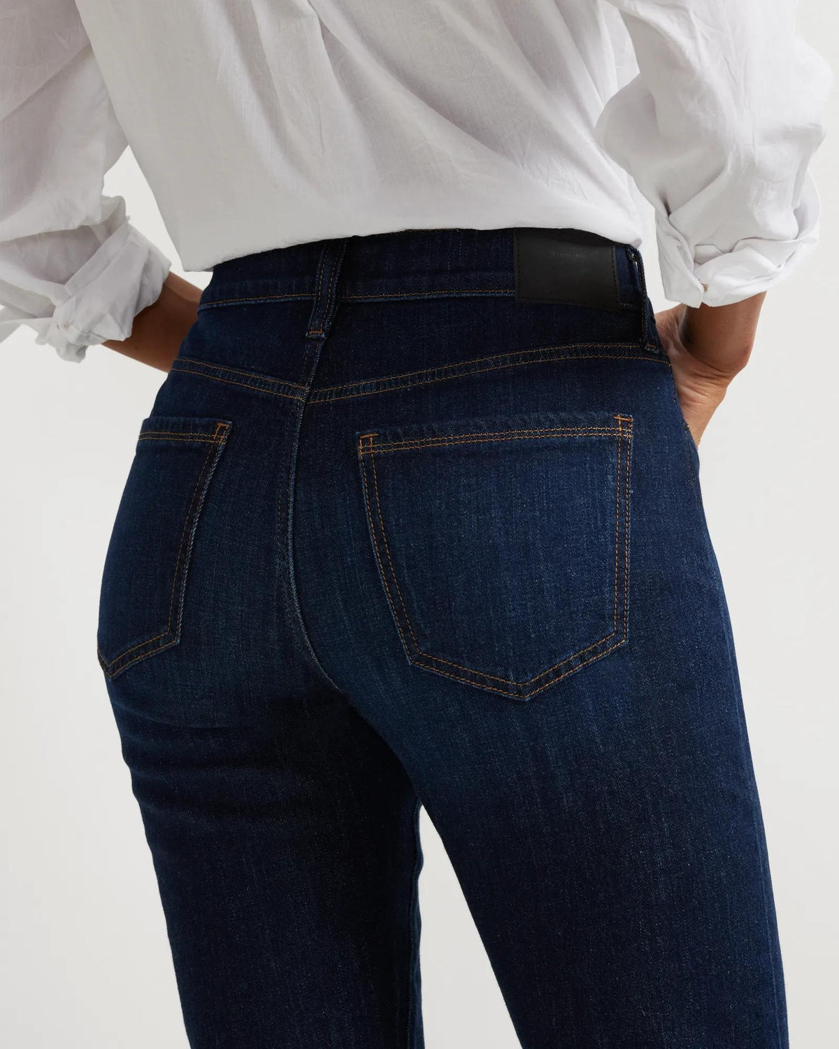 Women's Boyfriend Mid-Rise Slim Fit Jeans-Denim Blue-Regular-8