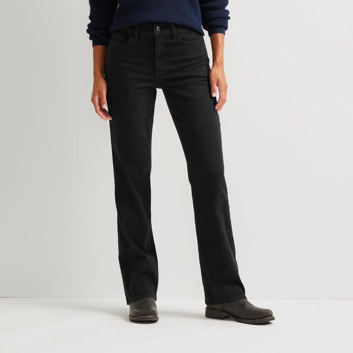 Women's Venture Stretch High-Rise Bootcut Jeans-Black-Regular-12