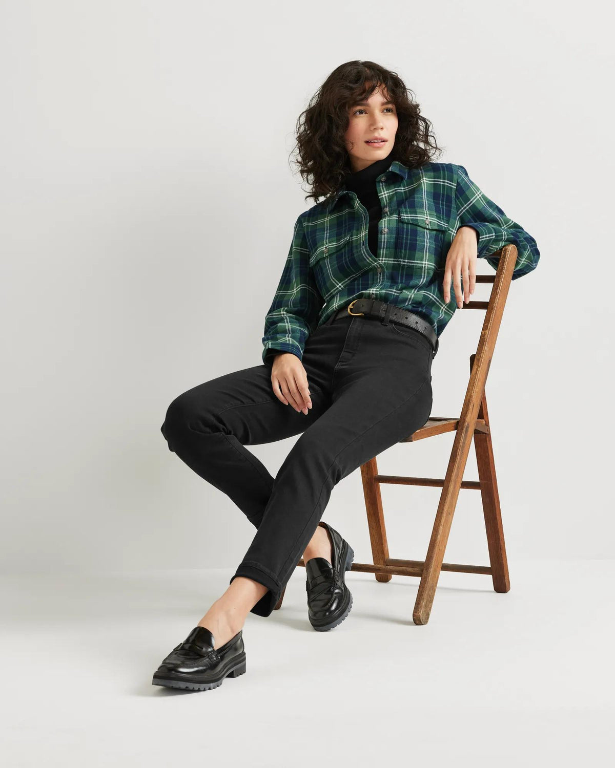 Women's Venture Stretch High-Rise Bootcut Jeans-Black-Regular-13
