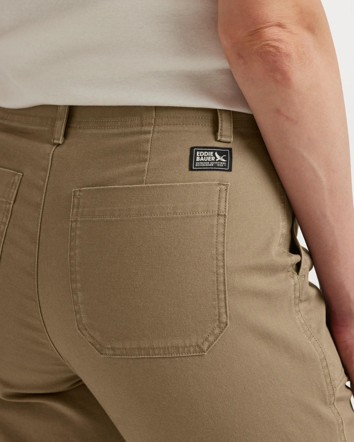 Women's Utility Stretch Canvas Kick Cropped Pants-Dk Khaki-Regular-1