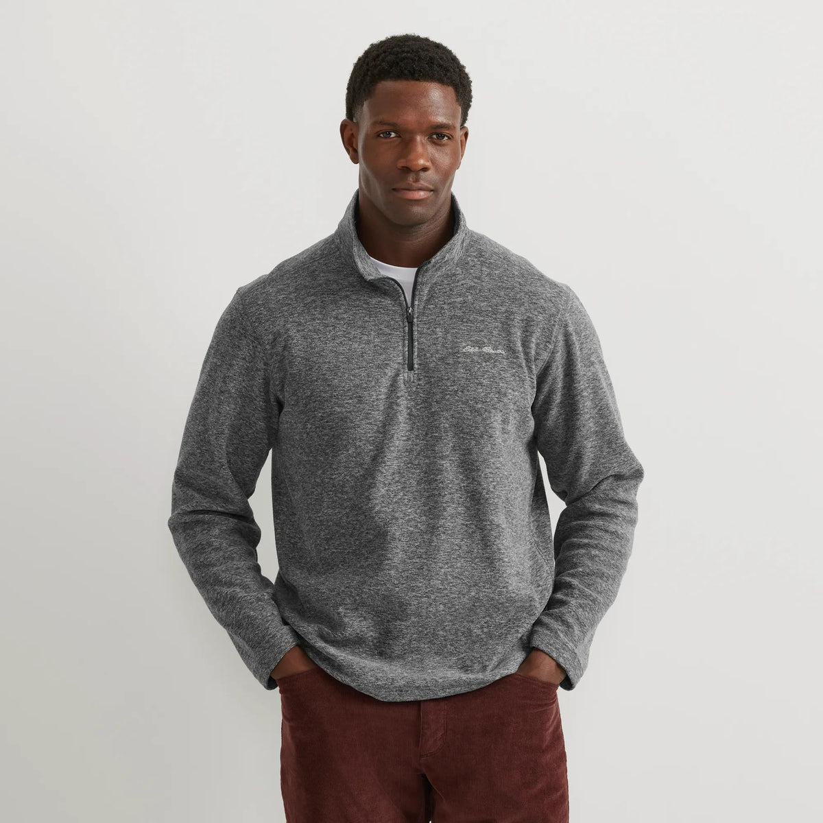 Men's Quest Fleece 1/4-Zip Pullover-Charcoal Htr-Regular-5