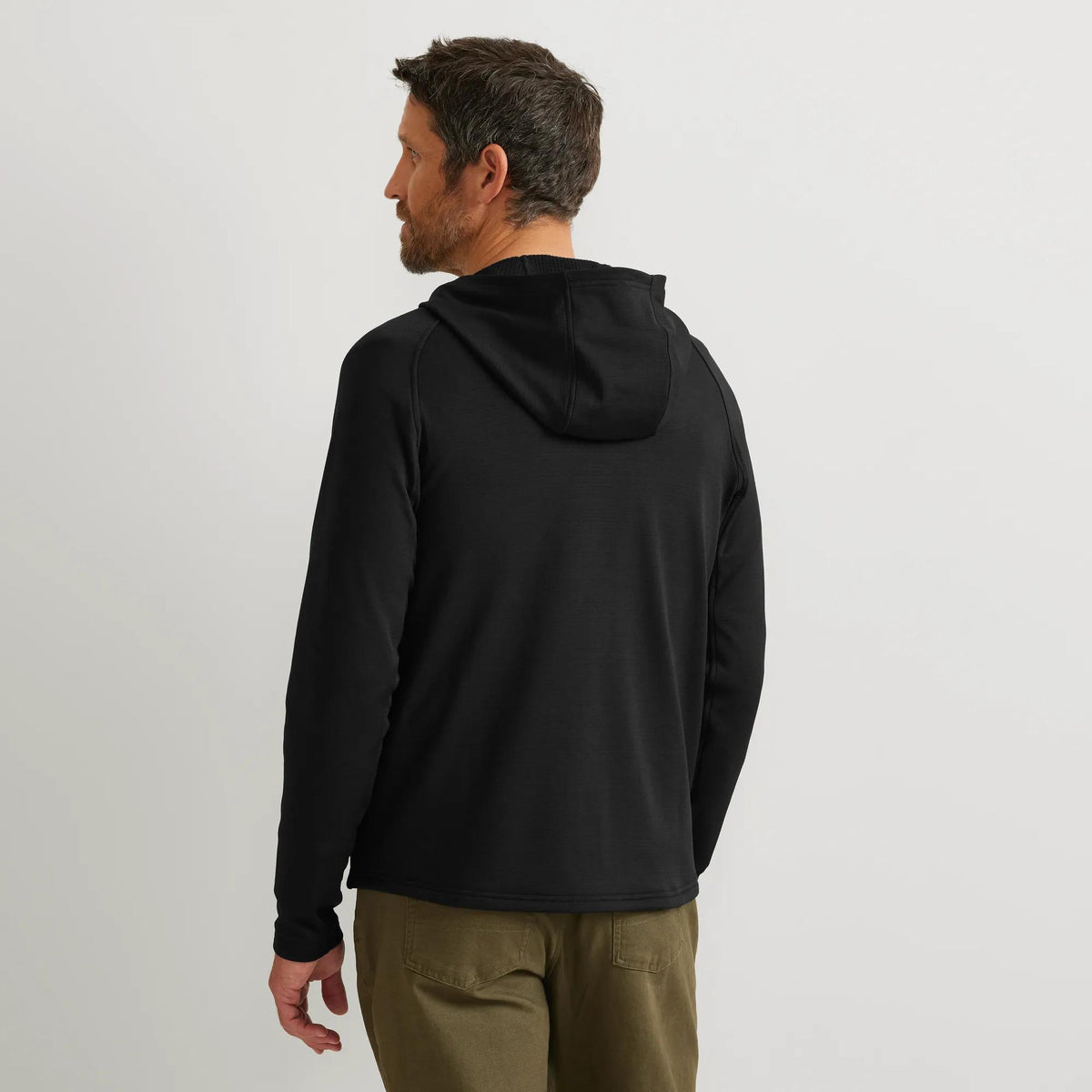 Men's High Route Grid Fleece-Lined Full-Zip Hoodie-Black-Regular-1