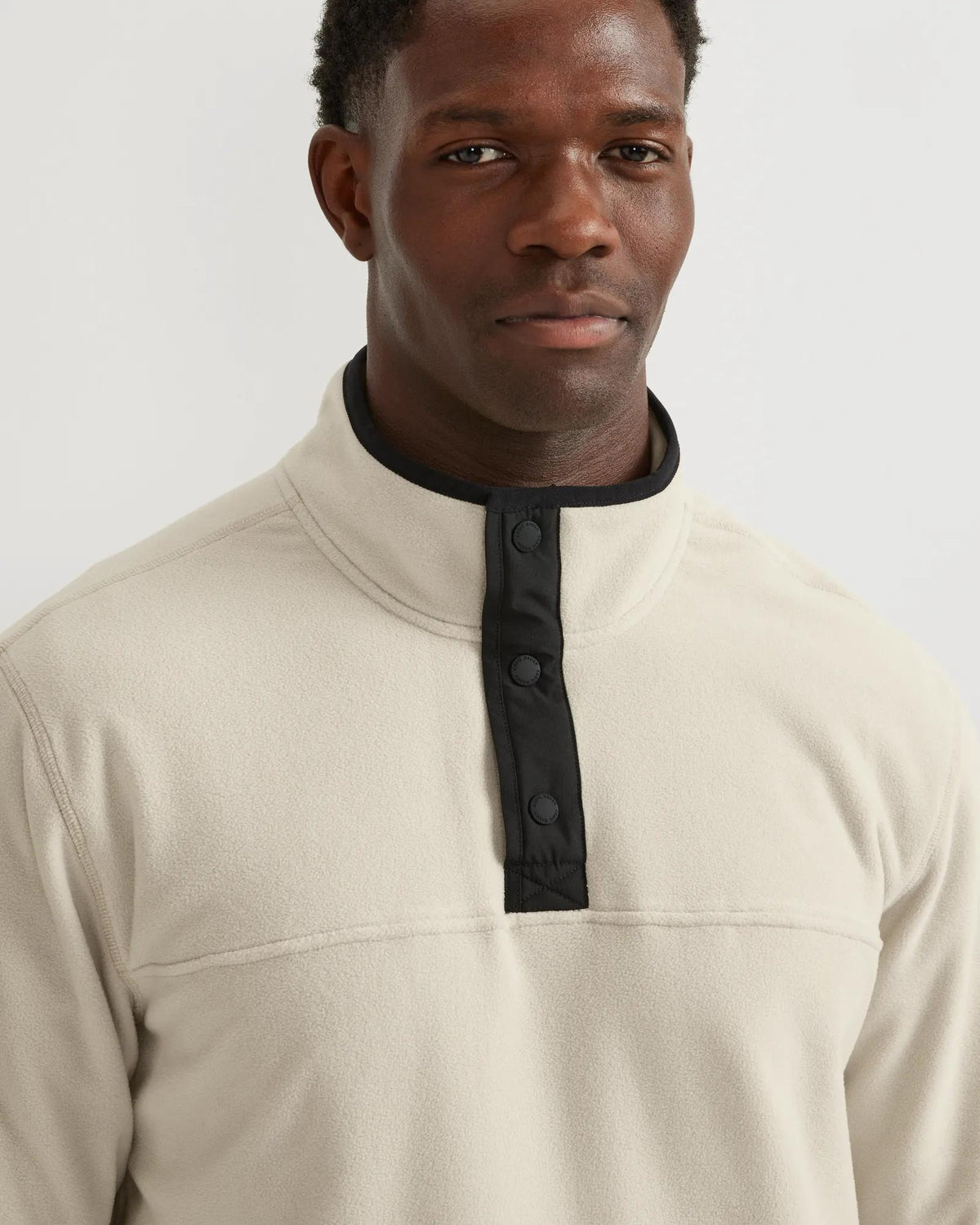 Men's Chutes Fleece Snap Mock Pullover-Ecru-Regular-7