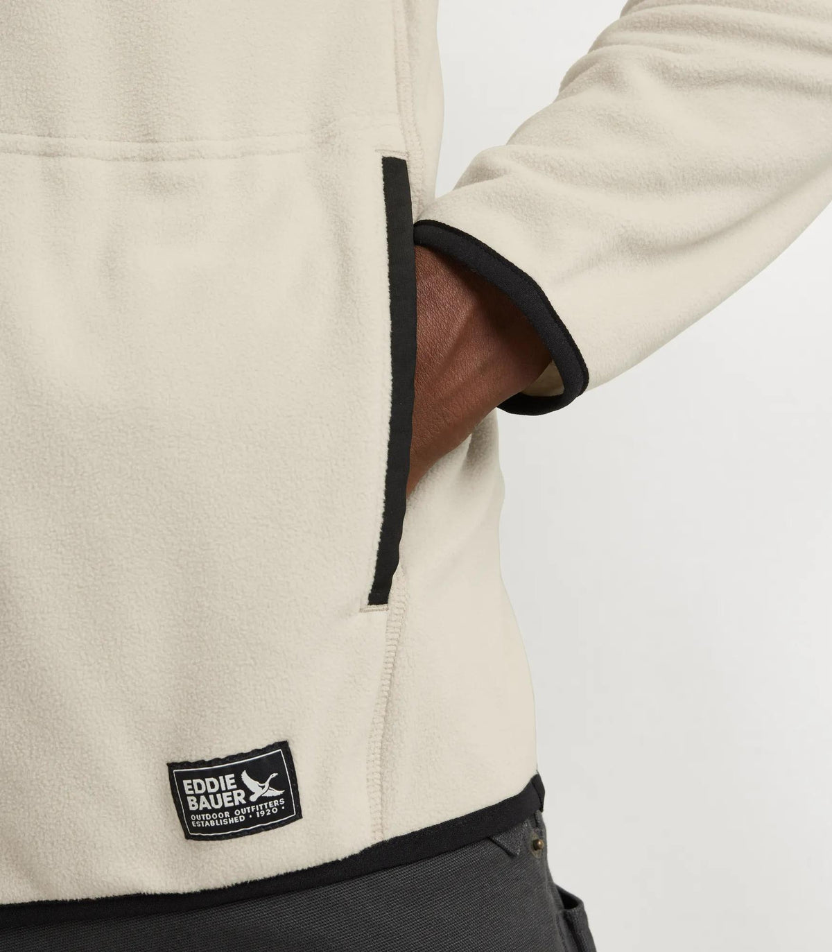 Men's Chutes Fleece Snap Mock Pullover-Ecru-Regular-2