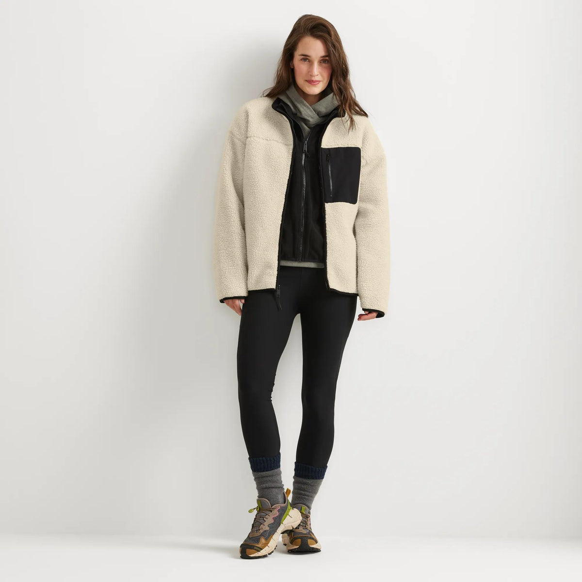 Women's Chilali Faux Shearling Fleece Jacket-Oyster-Regular-3