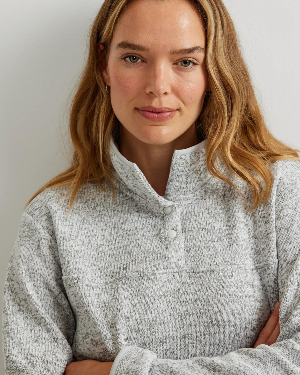 Women's Radiator Fleece 2.0 Snap Mock Pullover-Lt Gray-Regular-9