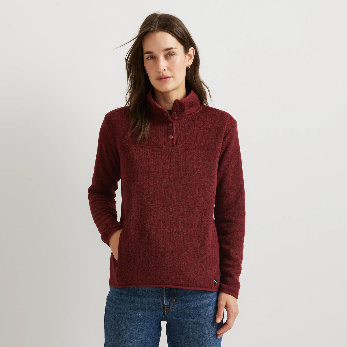 Women's Radiator Fleece 2.0 Snap Mock Pullover-Black Cherry-Regular-8