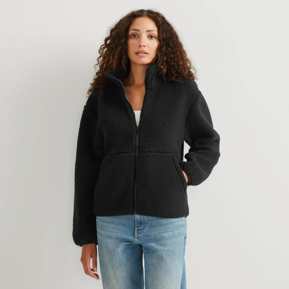 Women's Chill Out Fleece Full-Zip Jacket-Black-Regular-1