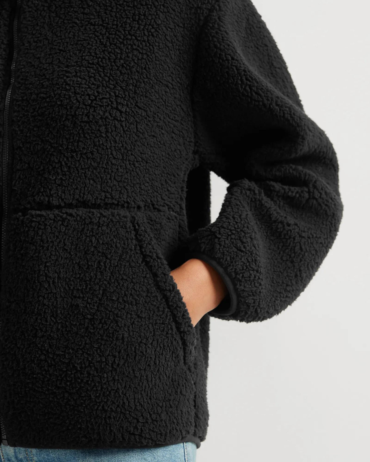 Women's Chill Out Fleece Full-Zip Jacket-Black-Regular-4