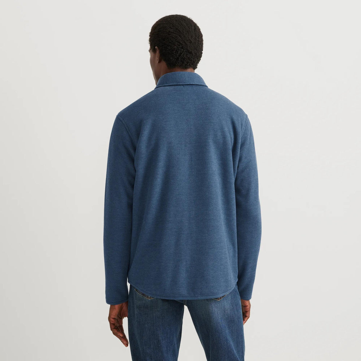 Men's Faux Shearling-Lined Thermal Shirt-Dusk-Regular-5
