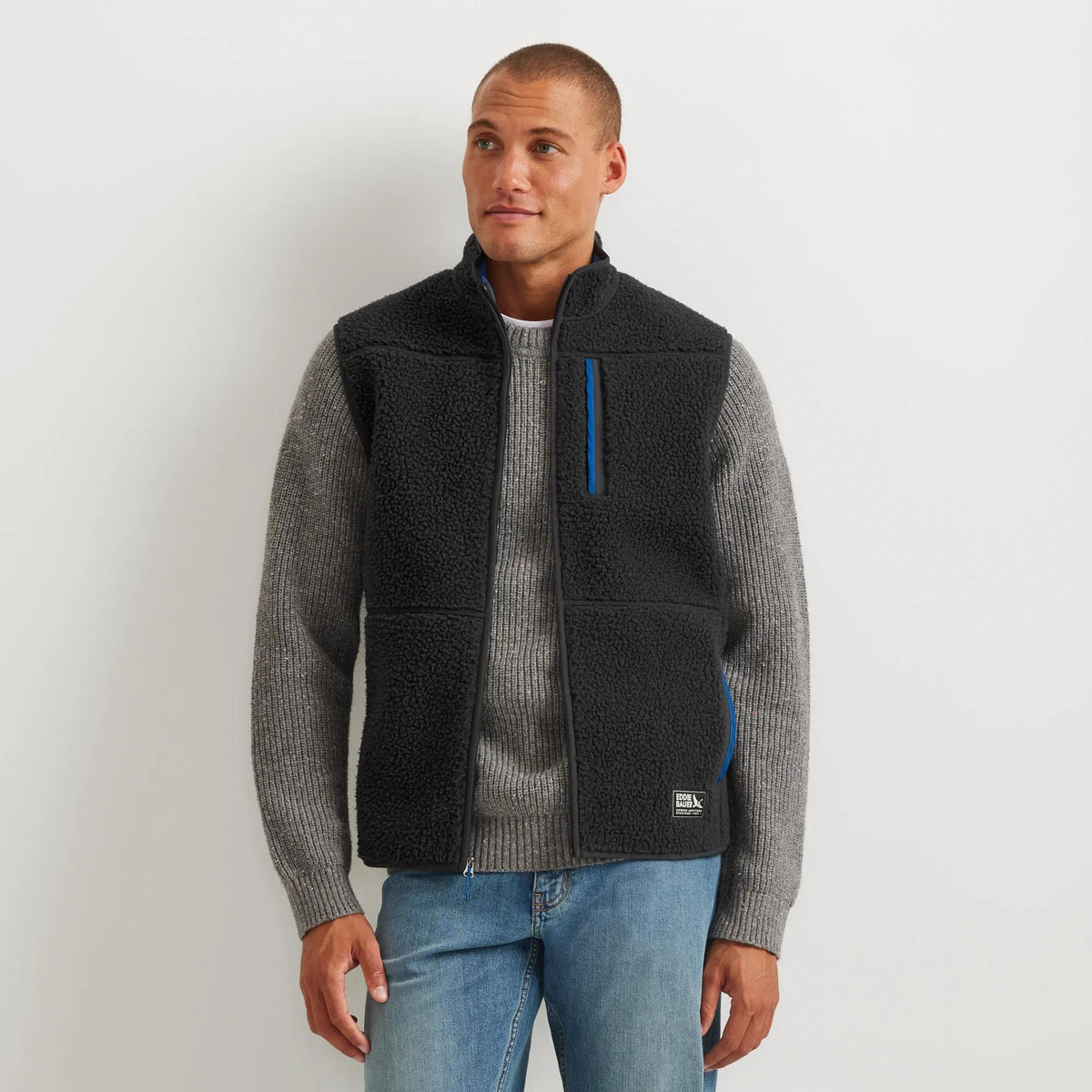 Men's Chilali Faux Shearling Fleece Vest-Carbon-Regular-4