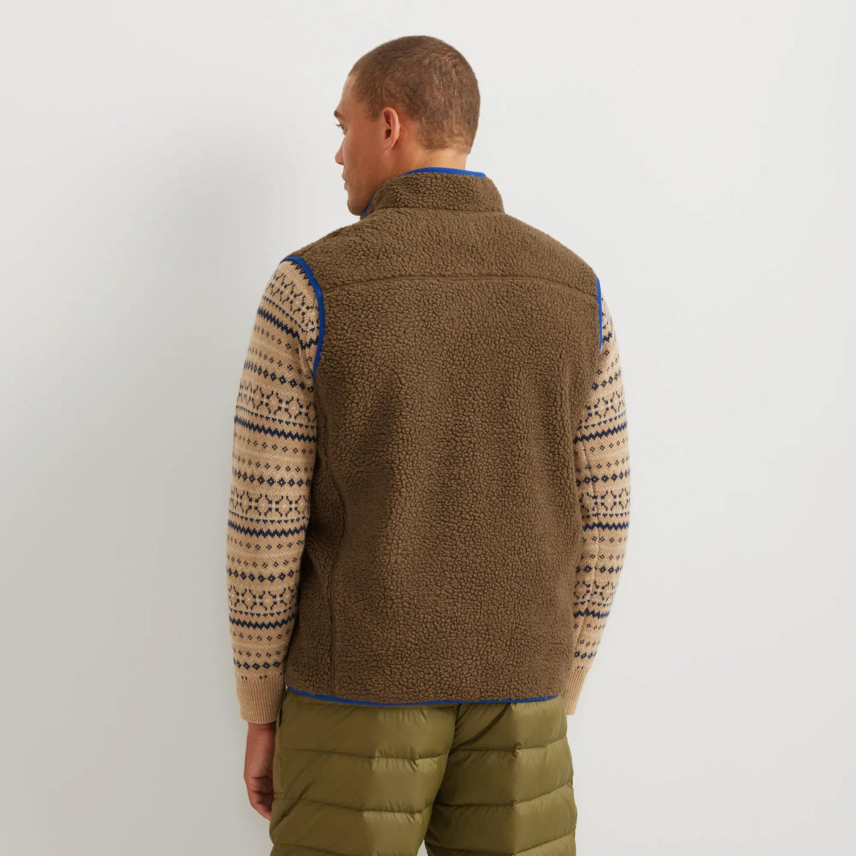 Men's Chilali Faux Shearling Fleece Vest-Hazelnut-Regular-11