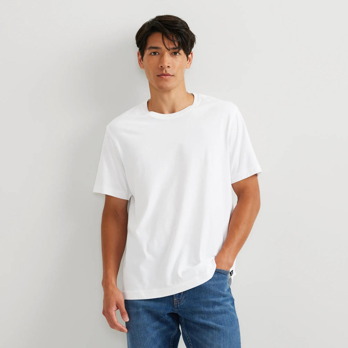 Men's Legend Wash 100% Cotton Short-Sleeve Classic T-Shirt-White-Regular-1