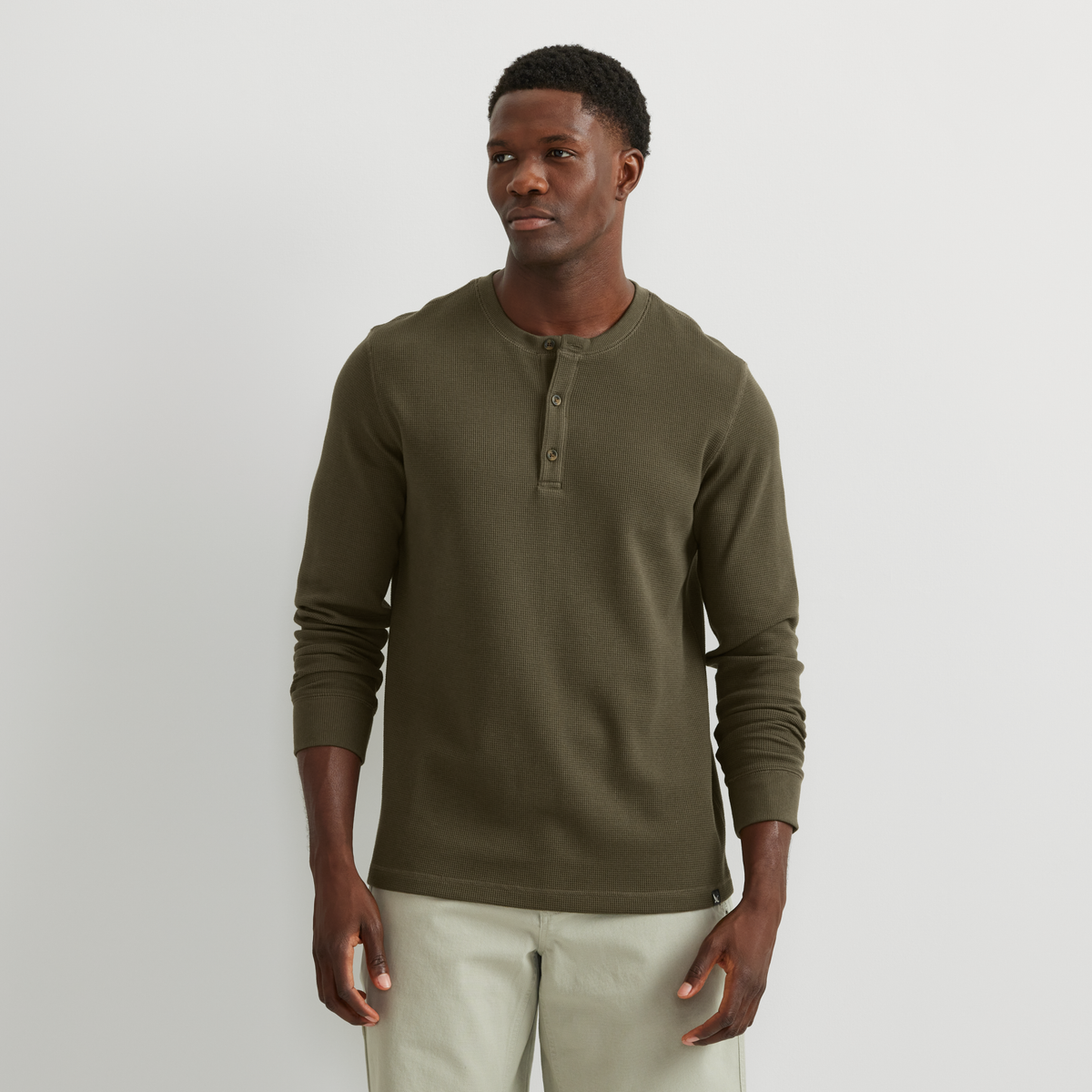 Men's Eddie's Favorite Ultrasoft Thermal Henley-DK Fatigue-Regular-22