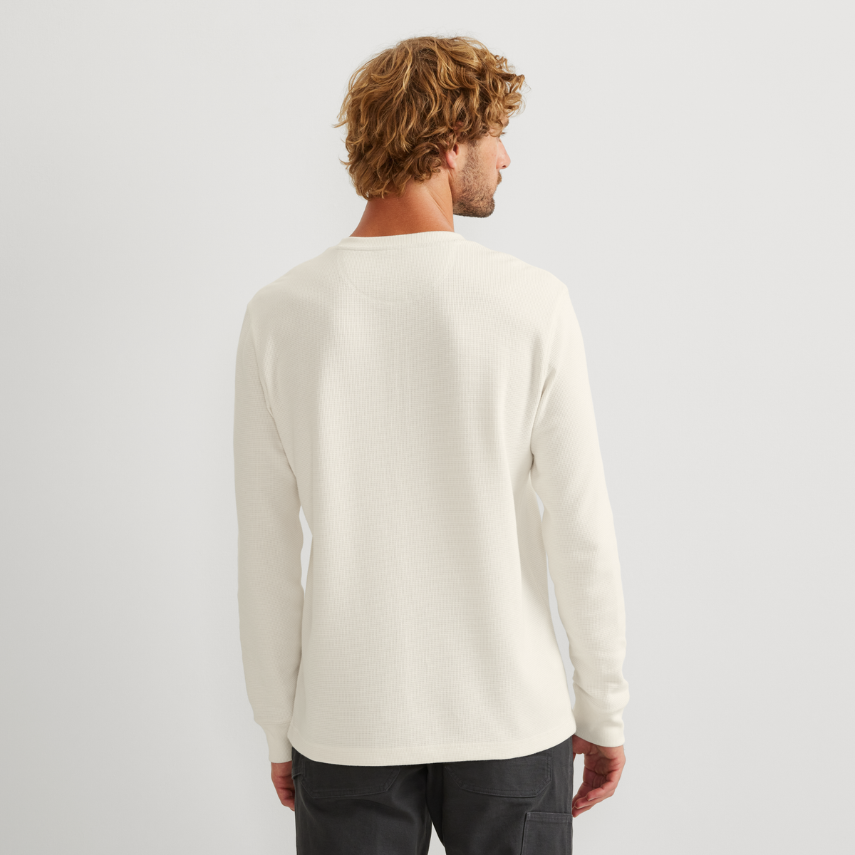 Men's Eddie's Favorite Ultrasoft Thermal Henley-Ivory-Regular-21