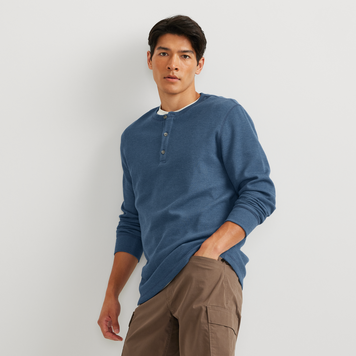 Men's Eddie's Favorite Ultrasoft Thermal Henley-Dusk-Regular-15