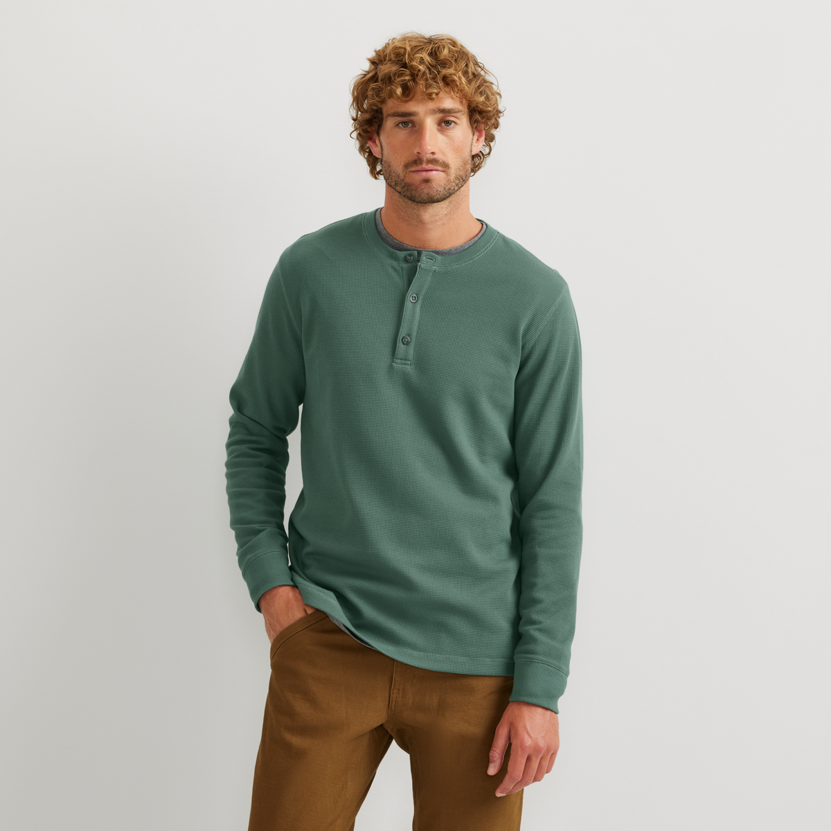 Men's Eddie's Favorite Ultrasoft Thermal Henley-Juniper-Regular-12