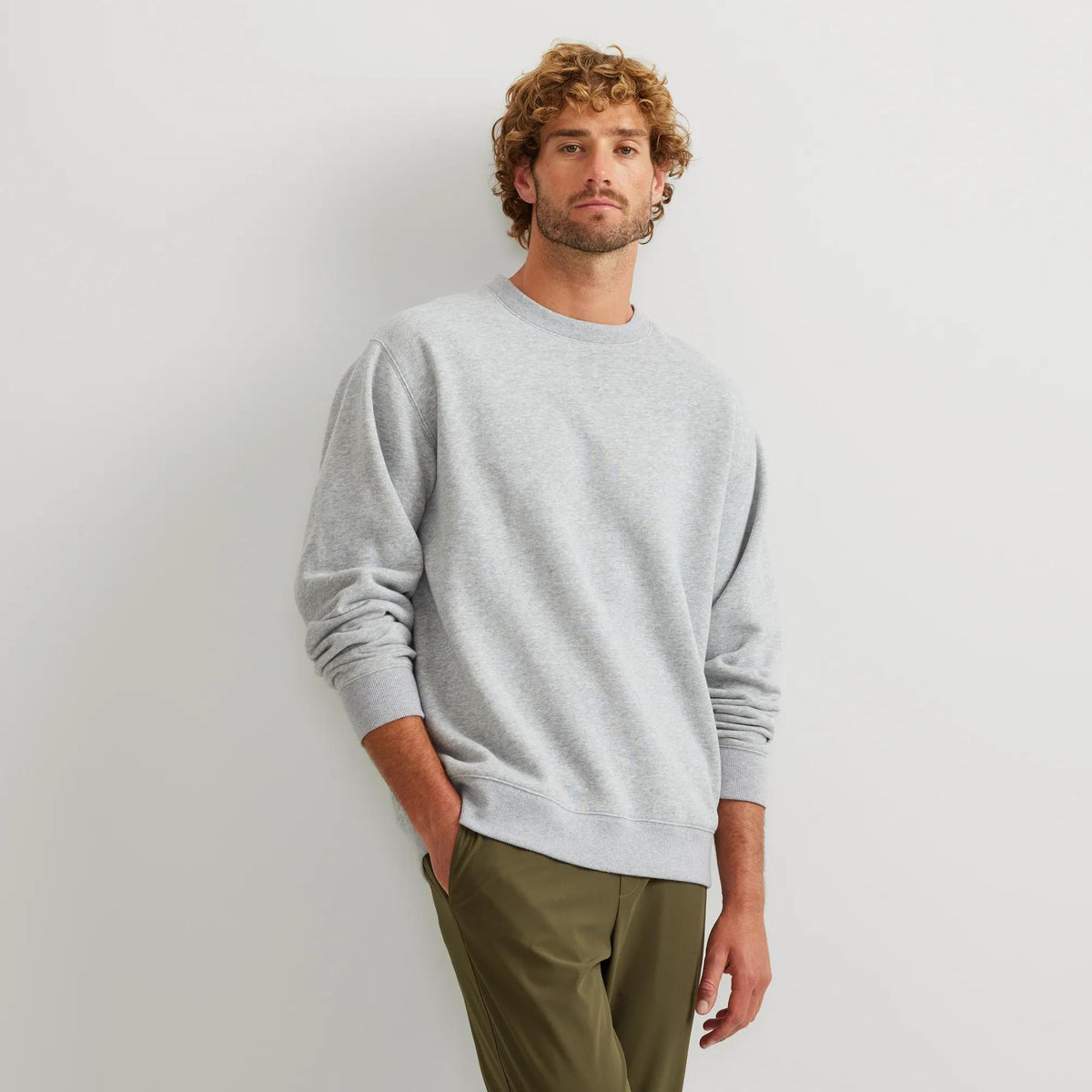 Men's Vintage Soft Crew Sweatshirt-Htr Gray-Regular-5