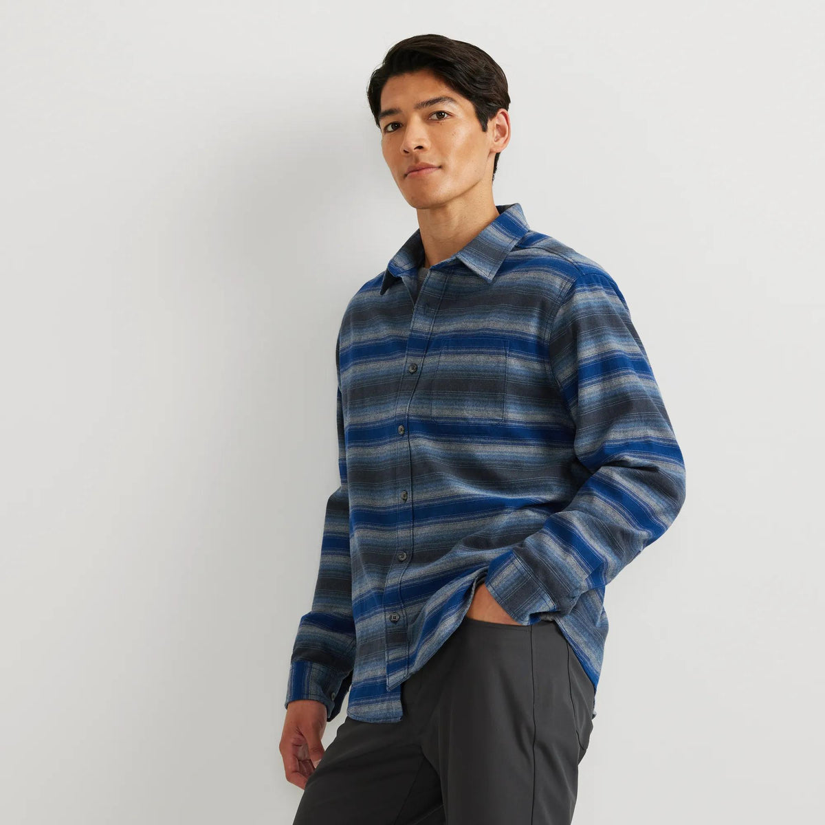 Men's Eddie's Favorite Classic Fit Flannel - Pattern-Dusty Blue-Regular-7