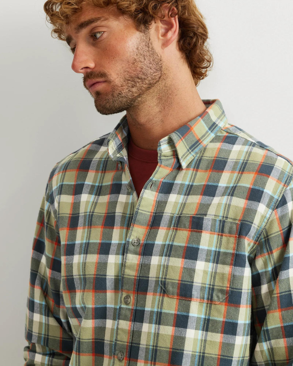 Men's Eddie's Favorite Classic Fit Flannel - Pattern-Dusty Sage-Regular-13