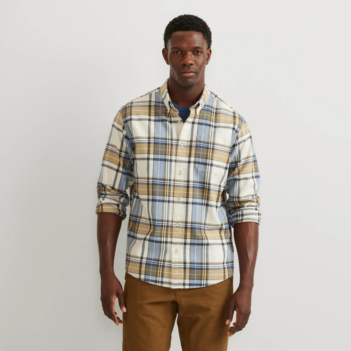 Men's Eddie's Favorite Classic Fit Flannel - Pattern-Cream Htr-Regular-8
