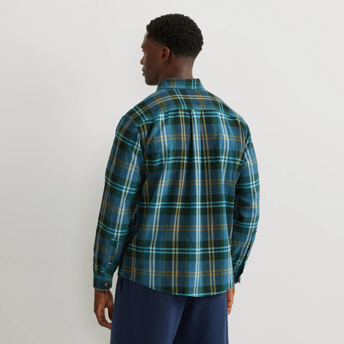 Men's Eddie's Favorite Classic Fit Flannel - Pattern-Teal-Regular-17