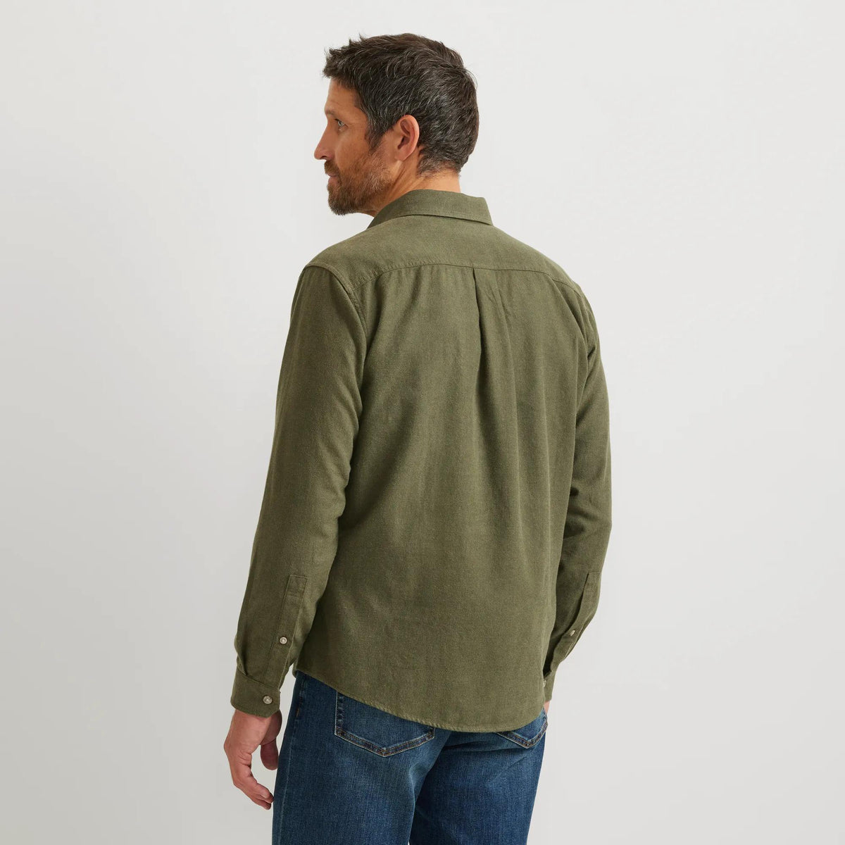 Men's Eddie's Favorite Flannel Classic Fit Shirt - Solid-Dk Forest-Regular-15