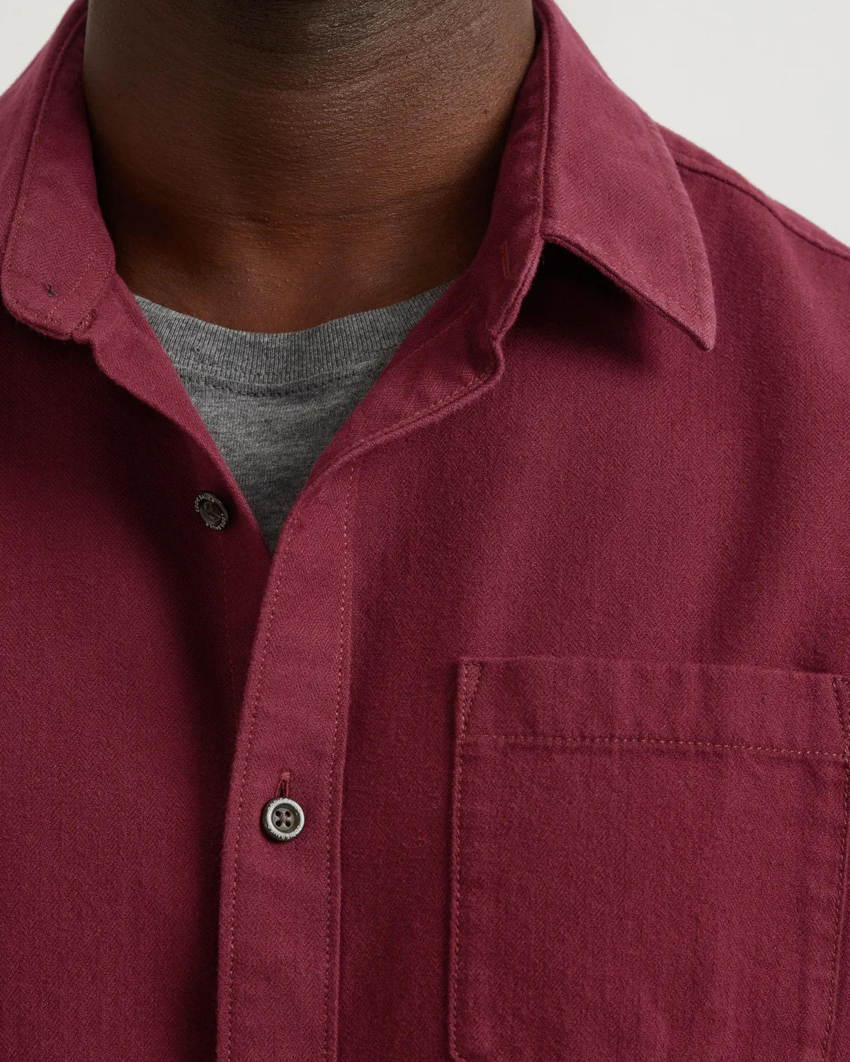 Men's Eddie's Favorite Flannel Classic Fit Shirt - Solid-Mineral Red-Regular-16
