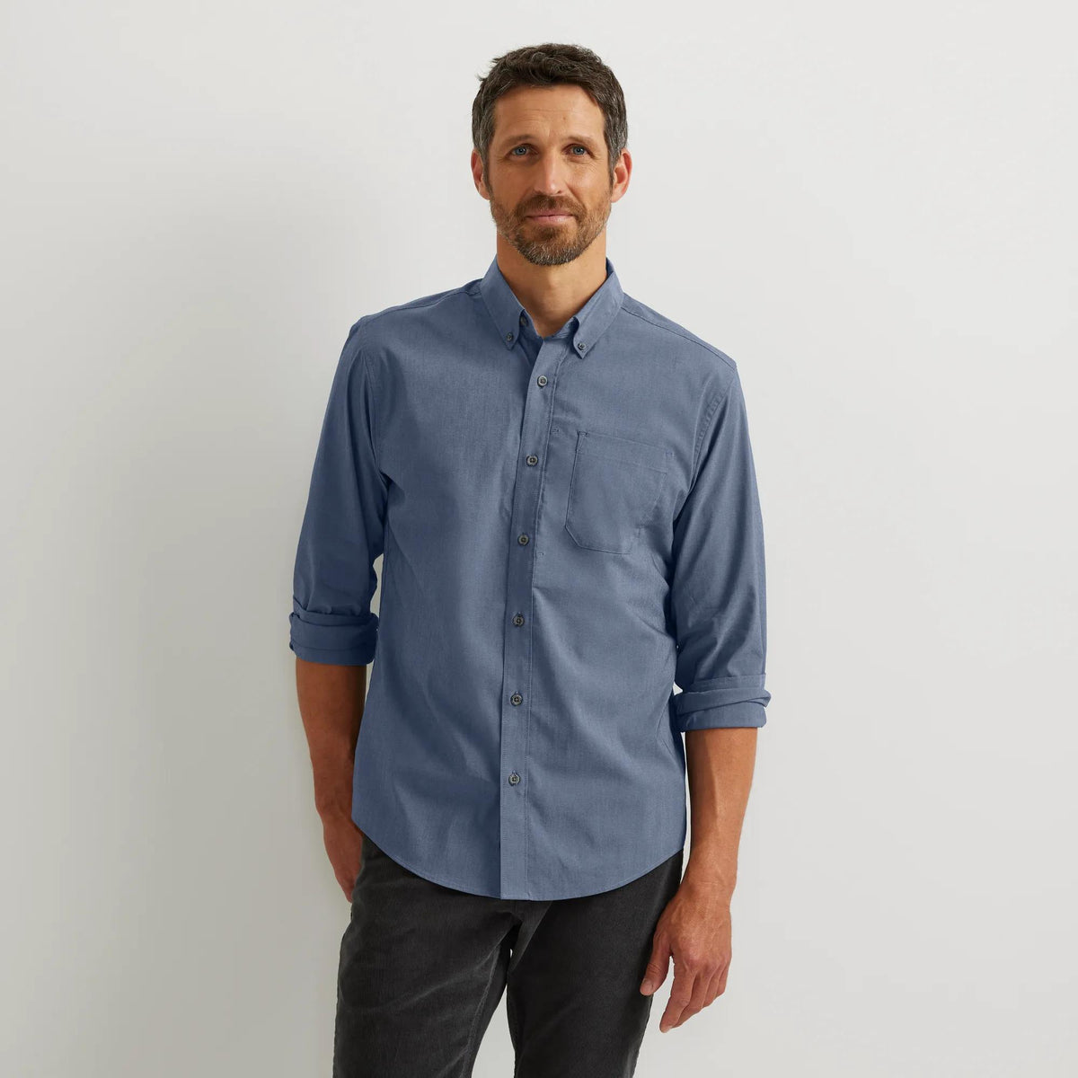 Men's Voyager Flex Long-Sleeve Shirt-Navy-Regular-15