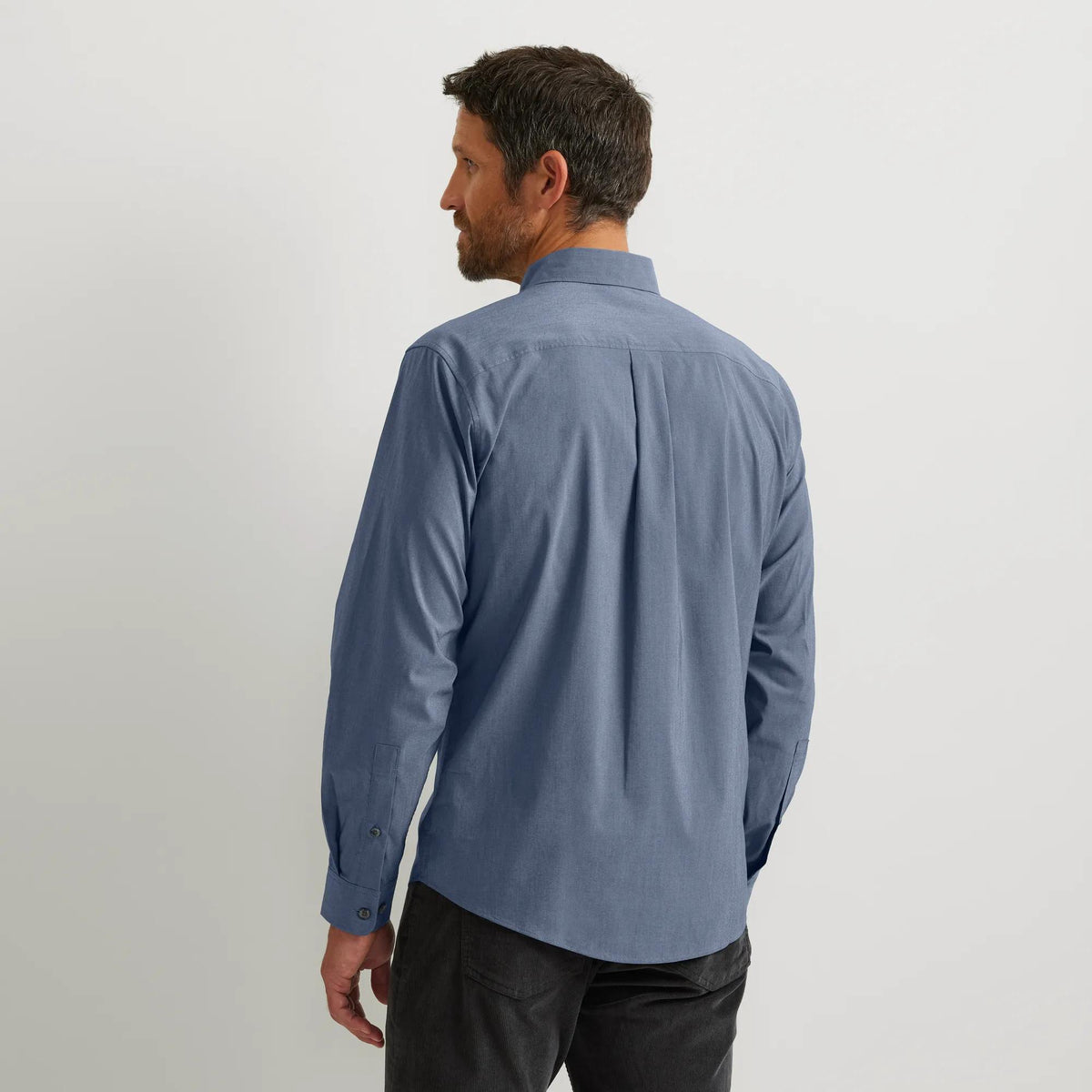 Men's Voyager Flex Long-Sleeve Shirt-Navy-Regular-16