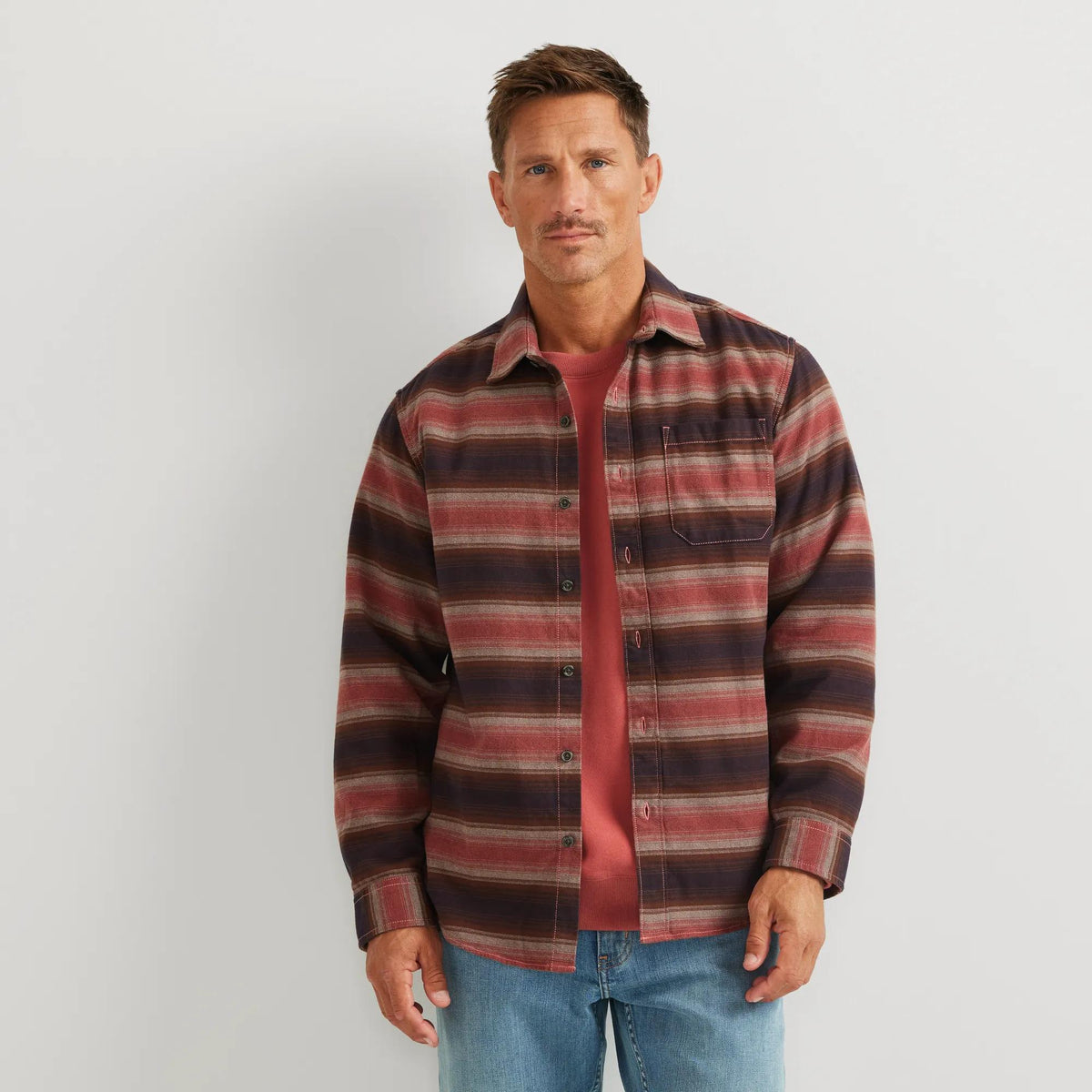Men's Eddie's Favorite Flannel Relaxed Fit Shirt - Plaid-Clay-Regular-5