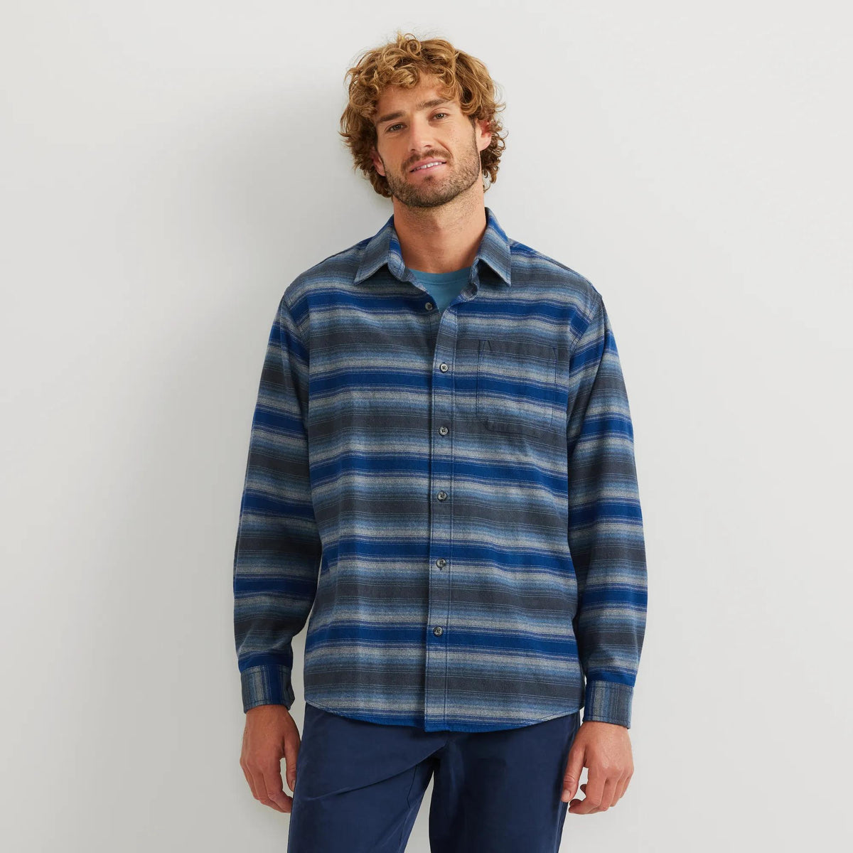 Men's Eddie's Favorite Flannel Relaxed Fit Shirt - Plaid-Dusty Blue-Regular-3