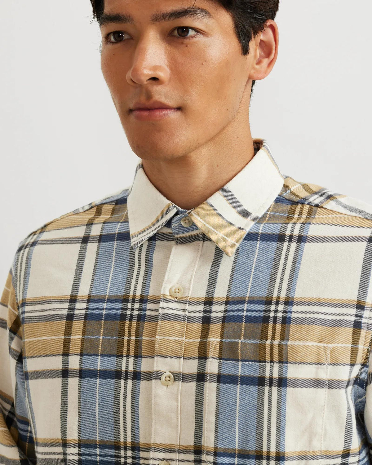Men's Eddie's Favorite Flannel Relaxed Fit Shirt - Plaid-Cream Htr-Regular-16