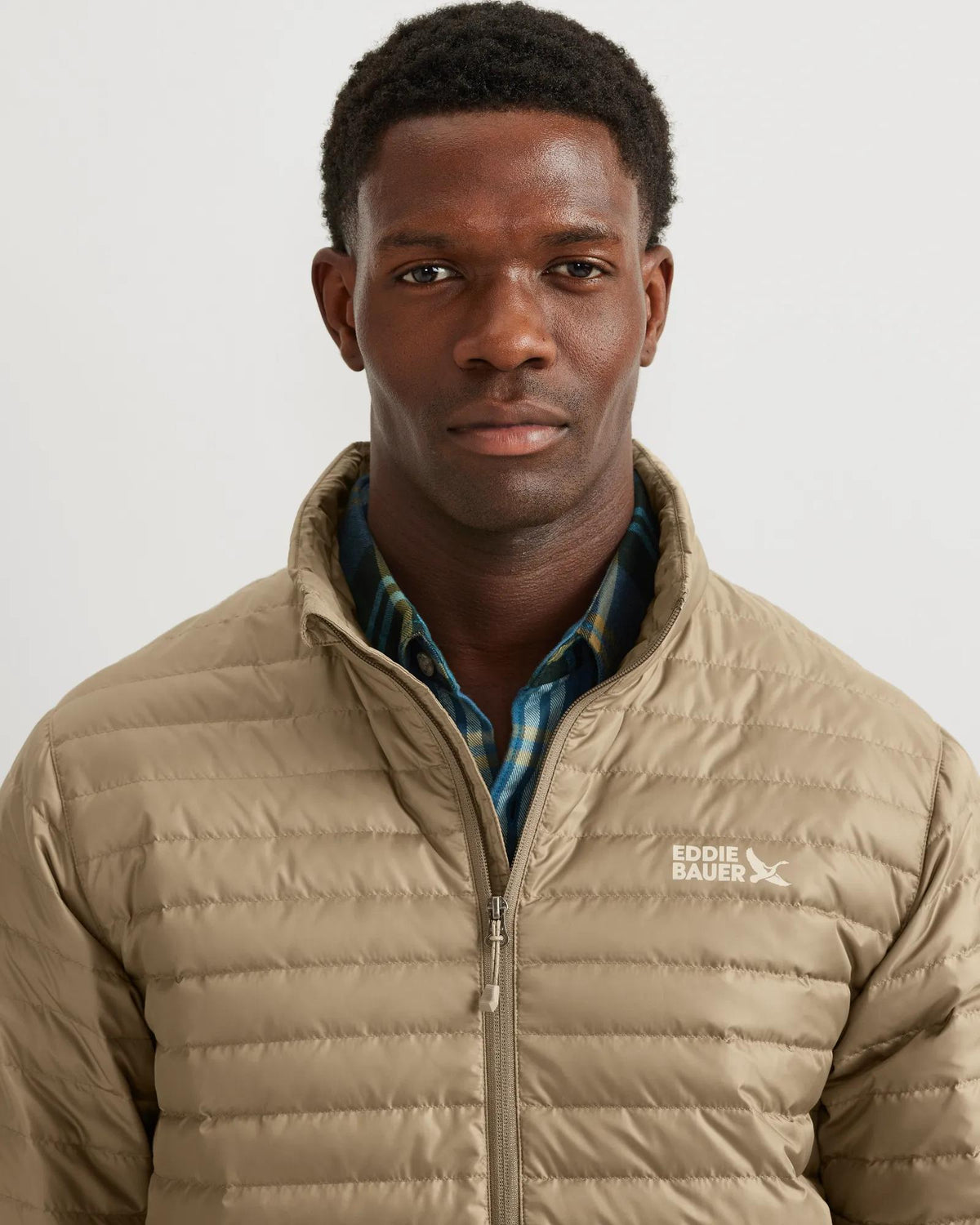 Men's Microlight Down Jacket-Dk Khaki-Regular-1