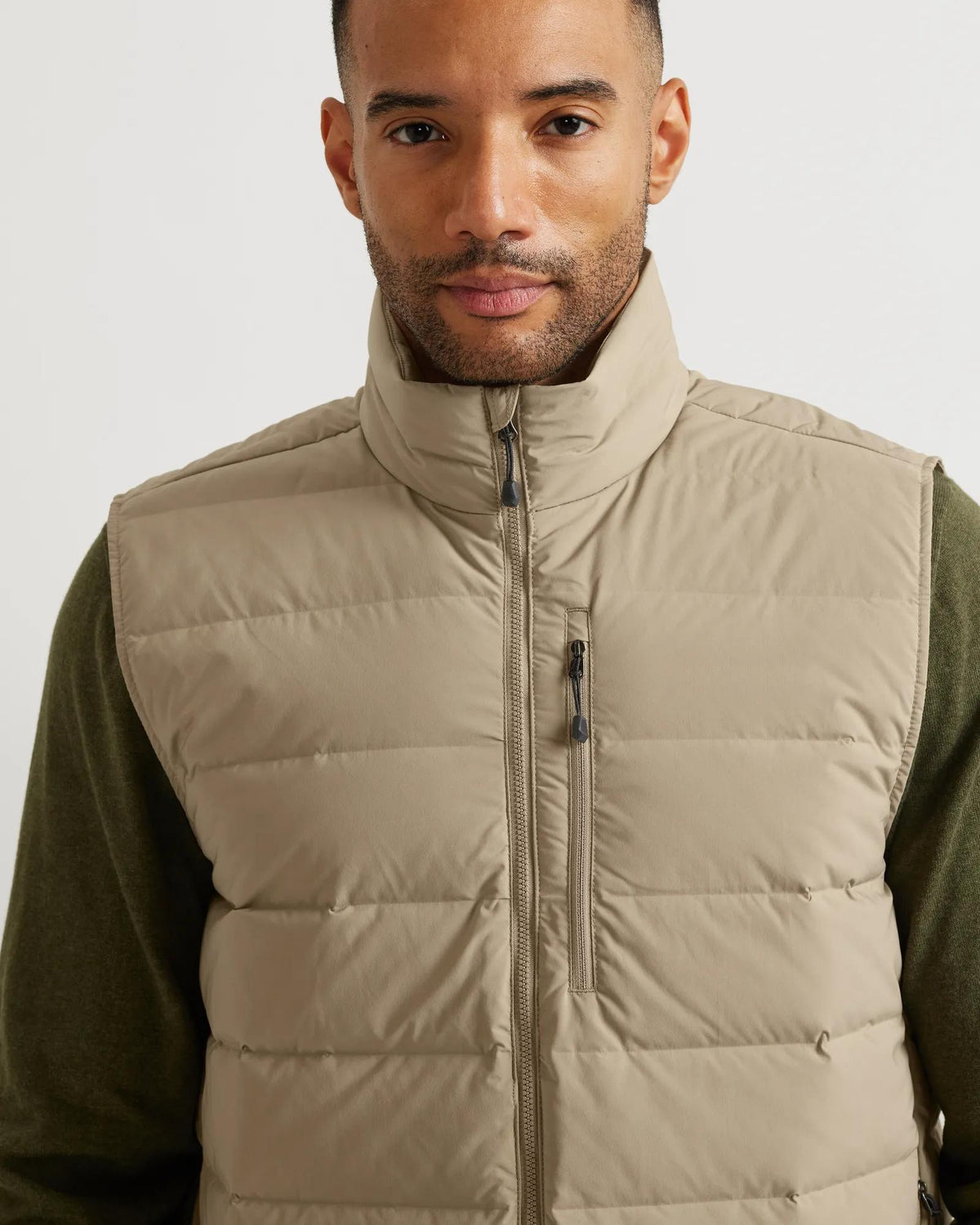 Men's EB Stretch Down Vest-Light Khaki-Regular-6