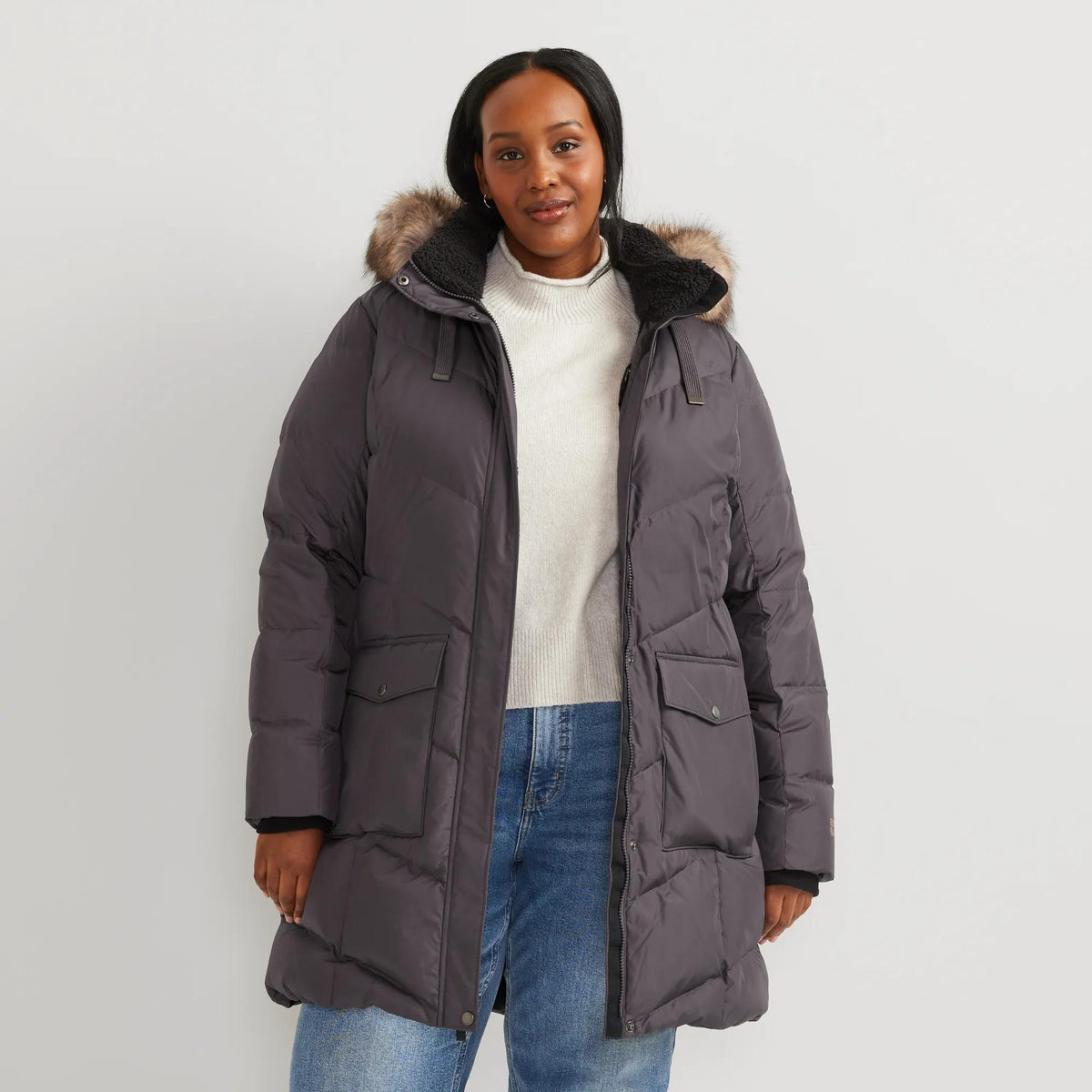 Women's Lodge Cascadian Down Hooded Parka-Aubergine-Plus-2